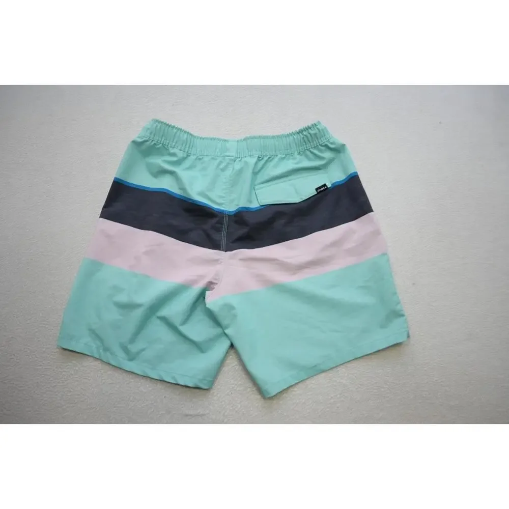 Oneill Board Shorts Athletic Striped Surf Water Stretch Mens Medium‎